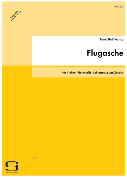 Flugasche für Violine, Violoncello, Schlagzeug und Zuspiel (2015)