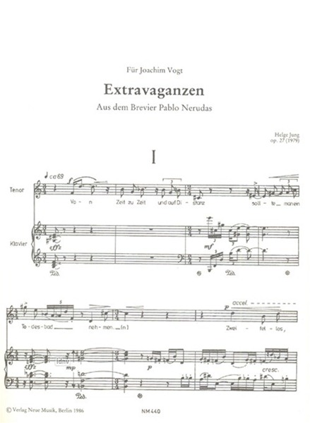 Extravaganzen für Tenor und Klavier op. 27 Extravaganzen für Tenor und Klavier op. 27