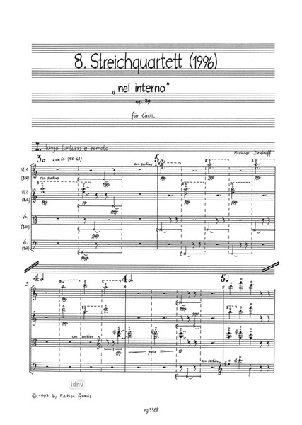 Streichquartett Nr. 8 für Streichquartett op. 79 (1996) Streichquartett Nr. 8 für Streichquartett op. 79 (1996)