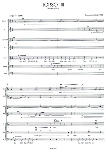 Fünf Torsi für Chor (1998) Fünf Torsi für Chor (1998)