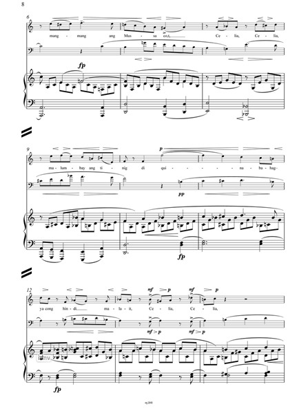 Kundiman ni Schumann bearbeitet für Frauenstimme, Violoncello und Klavier (2013, rev. 2015)
