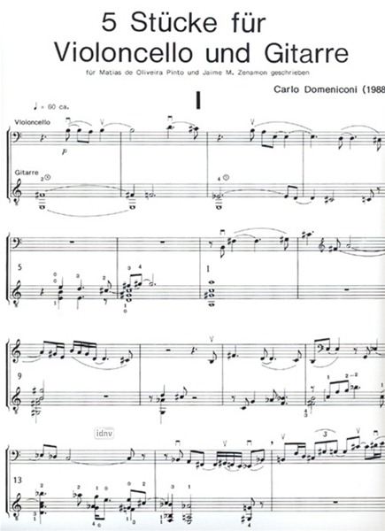 Fünf Stücke für Violoncello und Gitarre op. 33 Fünf Stücke für Violoncello und Gitarre op. 33
