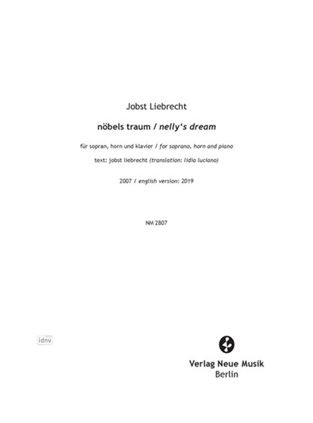 nöbels traum / nelly's dream für Sopran, Horn und Klavier (2007/2019)