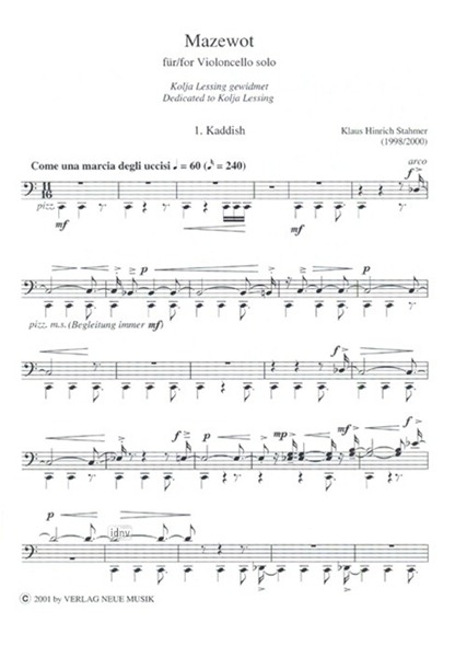 Mazewot für Violoncello solo (1998/2000) Mazewot für Violoncello solo (1998/2000)