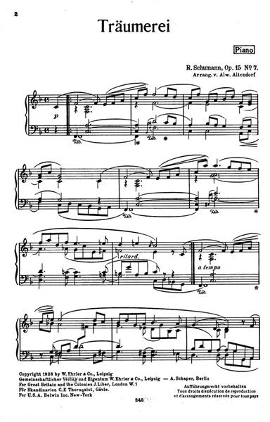Träumerei op. 15, Nr. 7 für Salon-Orchester Träumerei op. 15, Nr. 7 für Salon-Orchester