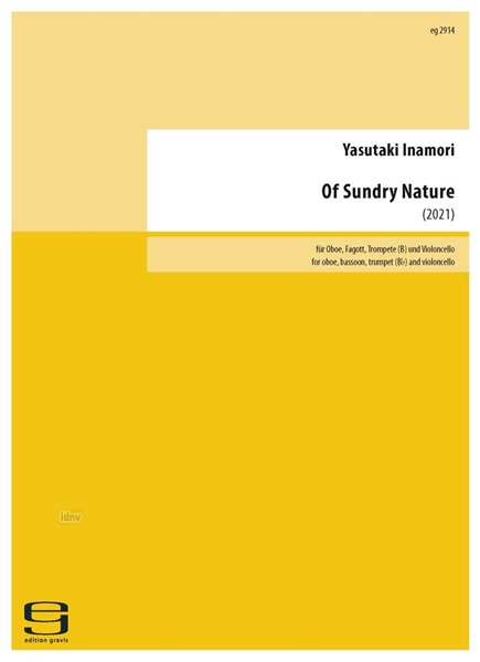 Of Sundry Nature für Oboe, Fagott, Trompete (B) und Violoncello (2021)