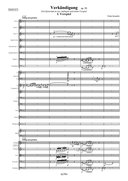 Verkündigung für Soli, Chor und großes Orchester op. 50 (1933/35) Verkündigung für Soli, Chor und großes Orchester op. 50 (1933/35)
