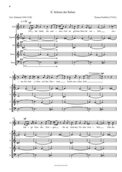 Rabenlieder für gemischten Chor a cappella (2019) Rabenlieder für gemischten Chor a cappella (2019)