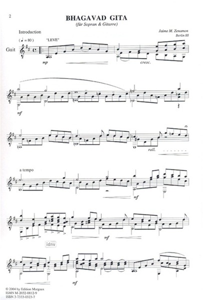 Bhagavad Gita für Sopran und Gitarre Bhagavad Gita für Sopran und Gitarre