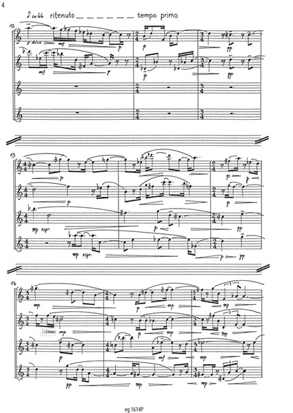 gegen-sätze für Saxophonquartett op. 39 (1984) gegen-sätze für Saxophonquartett op. 39 (1984)