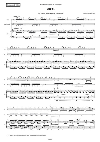 Scapula für Violine, Bassklarinette und Klavier (2020) Scapula für Violine, Bassklarinette und Klavier (2020)