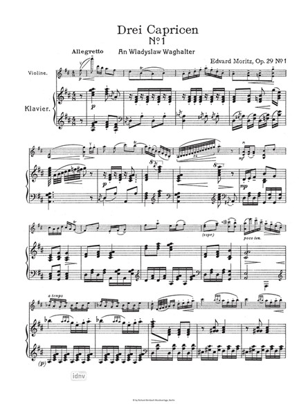 Drei Capricen für Violine und Klavier op. 29 Drei Capricen für Violine und Klavier op. 29
