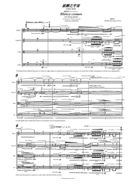 Silence Cosmos für Streichquartett (2005) Silence Cosmos für Streichquartett (2005)