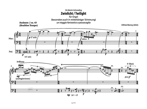 Zwielicht / Twilight für Orgel in mitteltöniger Stimmung (2022) Zwielicht / Twilight für Orgel in mitteltöniger Stimmung (2022)