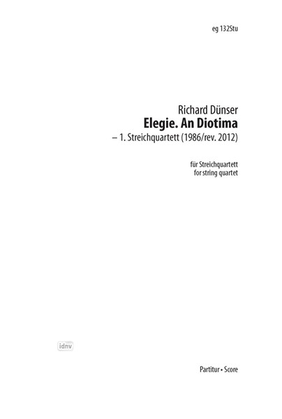 Elegie. An Diotima für Streichquartett (1986)