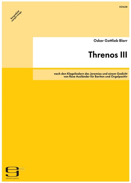 Threnos III für Bariton und Orgelpositiv (1979) Threnos III für Bariton und Orgelpositiv (1979)