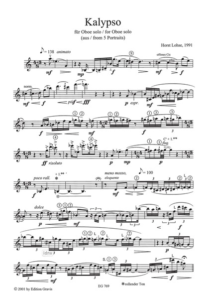 Kalypso für Oboe solo (1991) Kalypso für Oboe solo (1991)