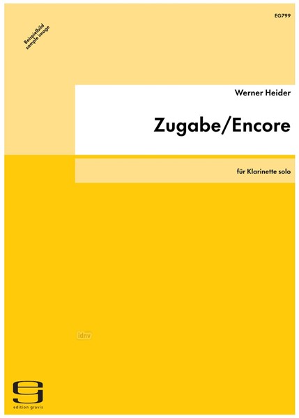 Zugabe/Encore für Klarinette solo (1995)