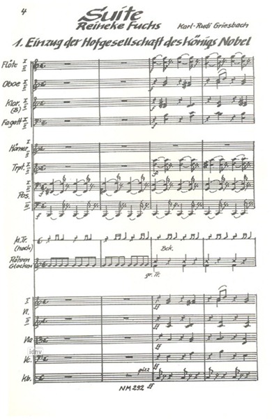 Suite aus dem Ballett "Reineke Fuchs" für Orchester Suite aus dem Ballett "Reineke Fuchs" für Orchester