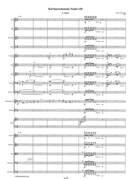 Kol Haneschamah für Orgel, Männerchor und großes Orchester (2006) Kol Haneschamah für Orgel, Männerchor und großes Orchester (2006)
