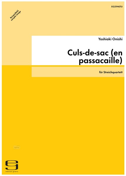 Culs-de-sac (en passacaille) für Streichquartett (2009/rev. 2010)