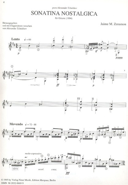 Sonatina nostalgica für Gitarre Sonatina nostalgica für Gitarre