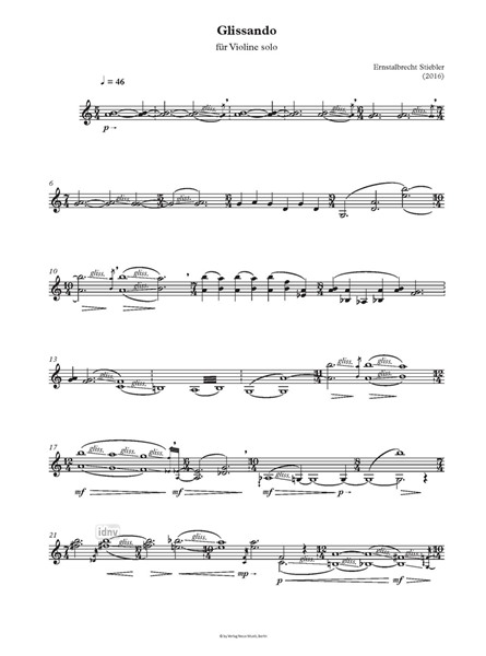 Glissando II für Violine (2016) Glissando II für Violine (2016)