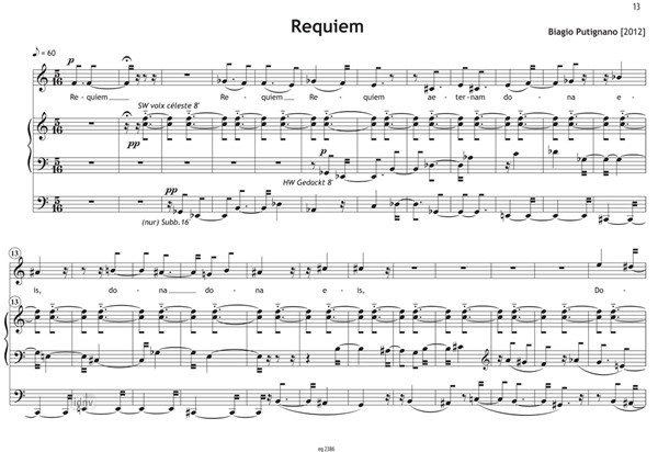 Tre pezzi sacri für Sopran und Orgel (2012) Tre pezzi sacri für Sopran und Orgel (2012)