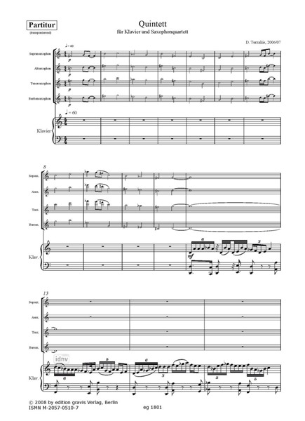 Pentaphonia II für Klavier und Saxophonquartett (2006/2007) Pentaphonia II für Klavier und Saxophonquartett (2006/2007)