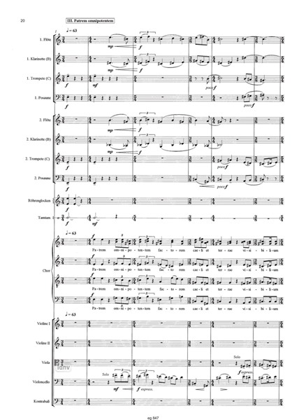 In unum Deum für Sopran, Bariton, gemischten Chor, Orgel und kleines Orchester op. 93 (2001/03) In unum Deum für Sopran, Bariton, gemischten Chor, Orgel und kleines Orchester op. 93 (2001/03)