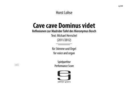 Cave cave Dominus videt für Stimme und Orgel (2011/2012)