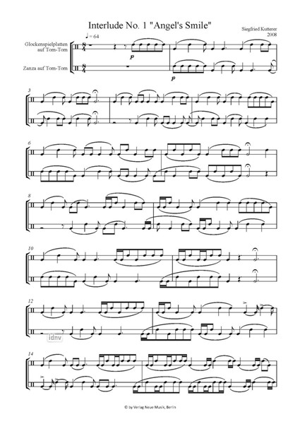 Interludes (No. 1-3) für 2-3 Percussionisten Interludes (No. 1-3) für 2-3 Percussionisten