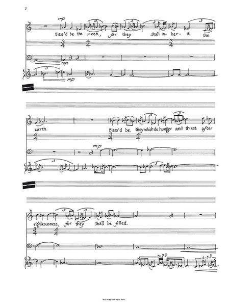 Blessed be I für Sopran, Violoncello (oder Kontrabass) und Klavier (1992)