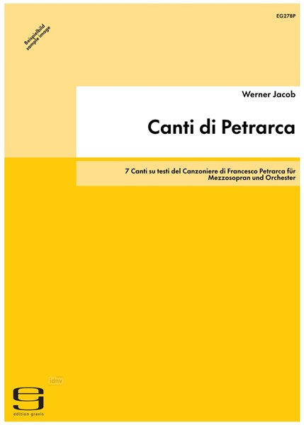 Canti di Petrarca für Mezzosopran und Orchester (1989/90)