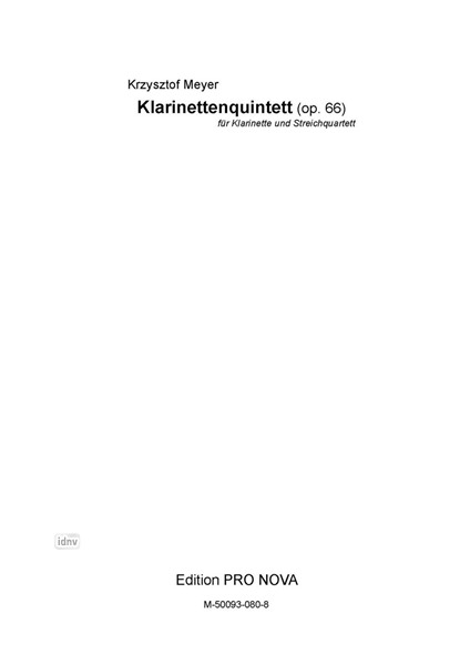 Klarinettenquintett für Klarinette und Streichquartett op. 66 (1986)