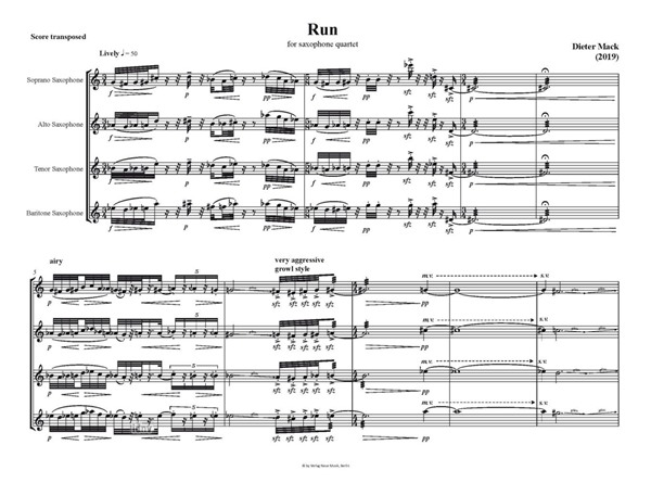 Run für Saxophonquartett (2019) Run für Saxophonquartett (2019)