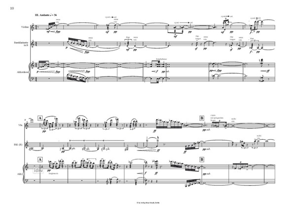Espressioni für Violine, Klarinette/Bassklarinette und Akkordeon (2010) Espressioni für Violine, Klarinette/Bassklarinette und Akkordeon (2010)
