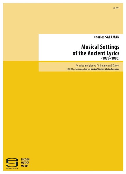 Musical Settings of the Ancient Lyrics für Gesang und Klavier (1875-1880)