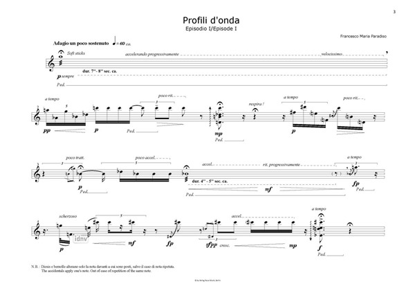 Profili d'onda für präpariertes Vibraphon und Elektronik Profili d'onda für präpariertes Vibraphon und Elektronik