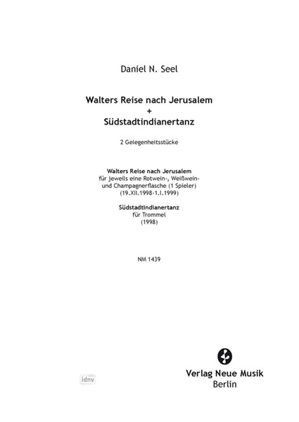 Walters Reise nach Jerusalem + Südstadtindianertanz Südstadtindianertanz für Trommel