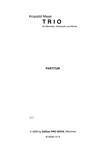 Trio für Klarinette, Violoncello und Klavier op. 90 (1997/1998) Trio für Klarinette, Violoncello und Klavier op. 90 (1997/1998)