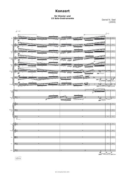 Konzert für Klavier und 15 Solo-Instrumente (2004) Konzert für Klavier und 15 Solo-Instrumente (2004)