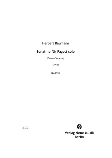 Sonatine für Fagott solo (2016)