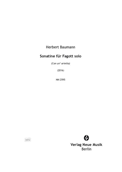 Sonatine für Fagott solo (2016) Sonatine für Fagott solo (2016)