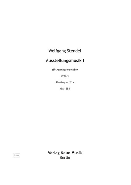 Ausstellungsmusik I für Kammerensemble (1987)