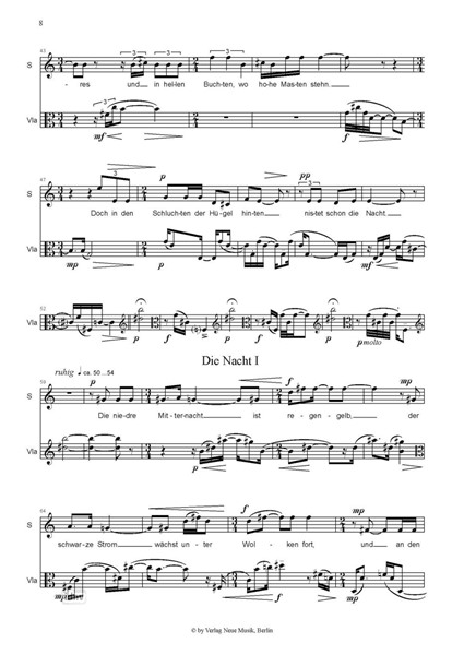 Gesang in der Nacht für Sopran und Viola (2010) Gesang in der Nacht für Sopran und Viola (2010)