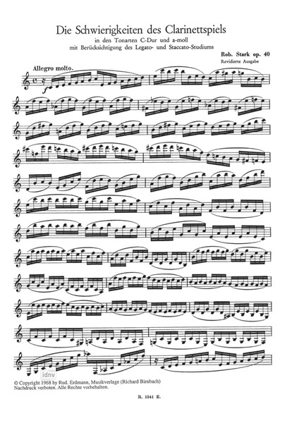 Die Schwierigkeiten des Klarinettenspiels op. 40 Die Schwierigkeiten des Klarinettenspiels op. 40