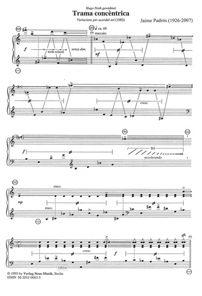 Trama concèntrica für Akkordeon solo (1982) Trama concèntrica für Akkordeon solo (1982)