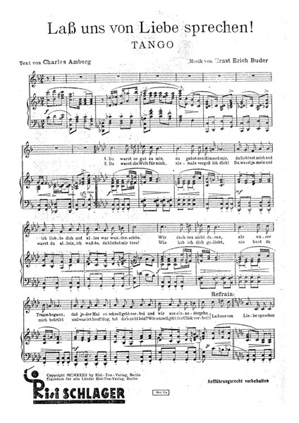 Lass uns von Liebe sprechen für Klavier Lass uns von Liebe sprechen für Klavier