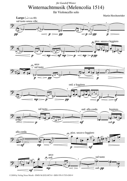 Winternachtmusik für Violoncello solo Winternachtmusik für Violoncello solo